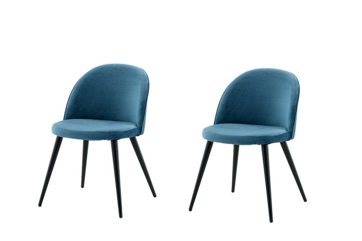 Velvet Matstol Stuhl in Blau / Schwarz präsentiert im Onlineshop von KAQTU Design AG. Schalenstuhl ist von Venture Home