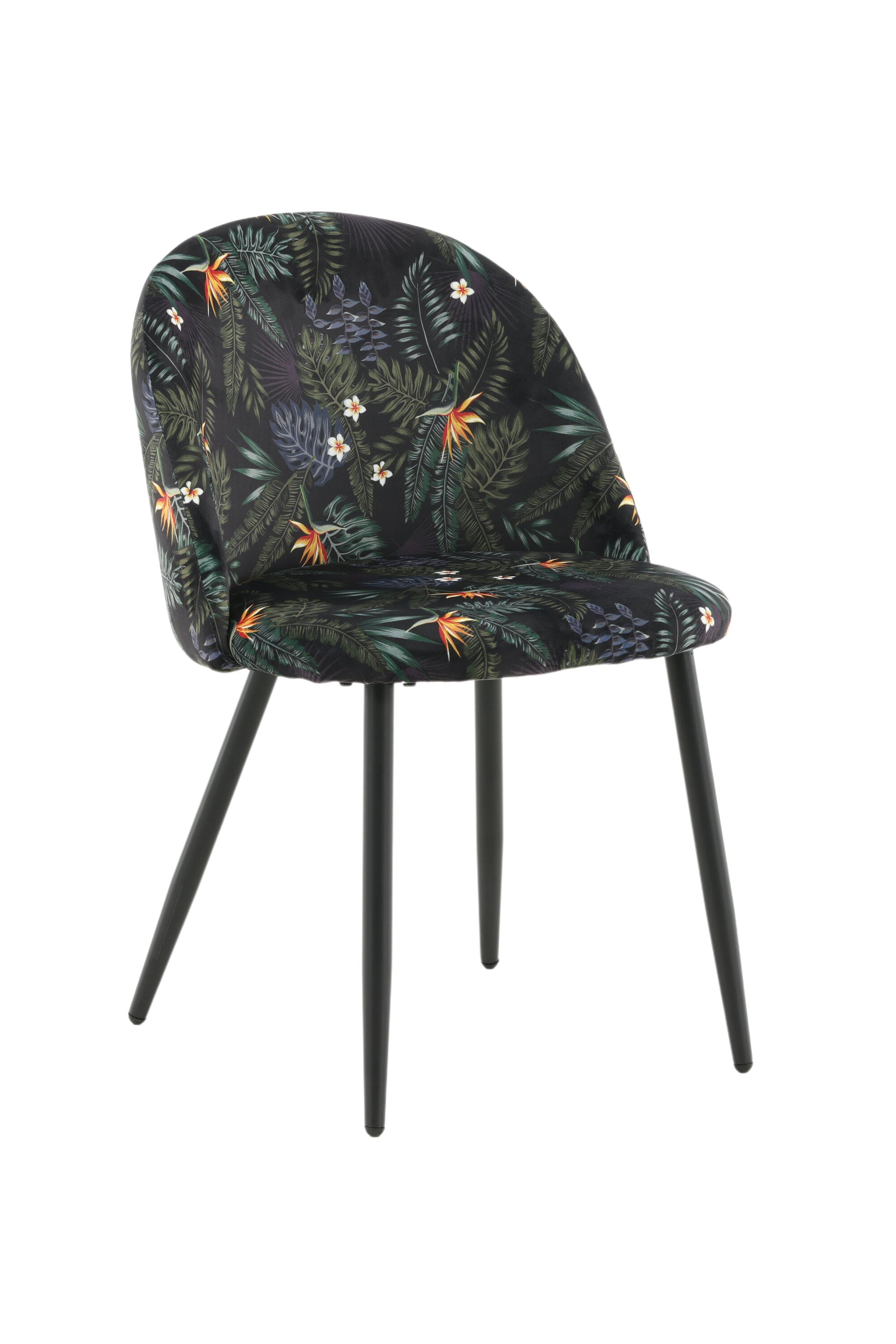 Velvet Stuhl in Flower/Schwarz präsentiert im Onlineshop von KAQTU Design AG. Schalenstuhl ist von Venture Home