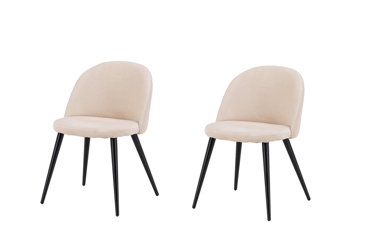 Velvet Stitches Stuhl in Beige präsentiert im Onlineshop von KAQTU Design AG. Schalenstuhl ist von Venture Home