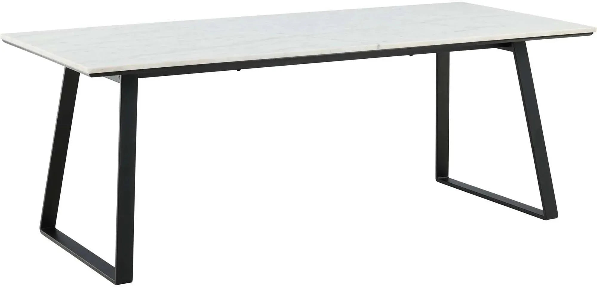 Eleganter Esstisch aus schwarzem Marmor und Metall, ideal für stilvolle Dinnerabende.