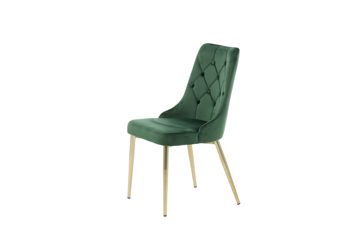 Velvet Lyx Stuhl in Grün präsentiert im Onlineshop von KAQTU Design AG. Stuhl ist von Venture Home