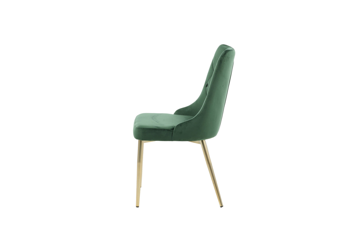 Velvet Lyx Stuhl in Grün präsentiert im Onlineshop von KAQTU Design AG. Stuhl ist von Venture Home