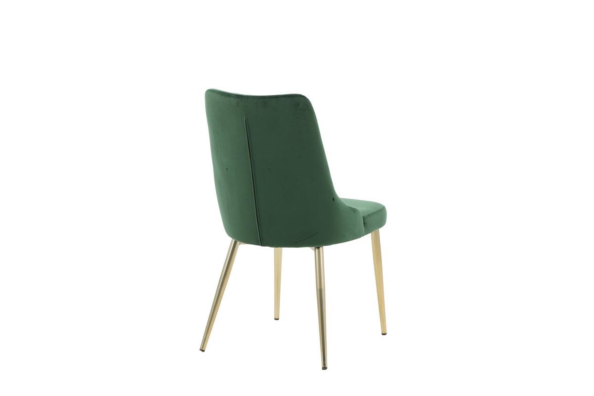 Velvet Lyx Stuhl in Grün präsentiert im Onlineshop von KAQTU Design AG. Stuhl ist von Venture Home