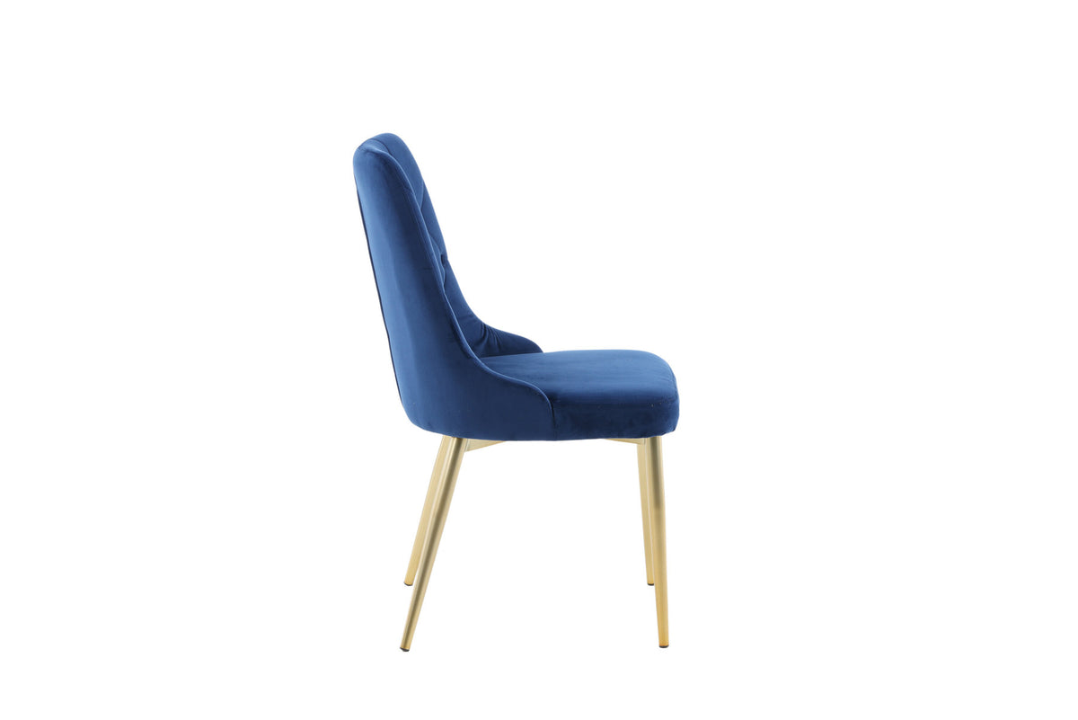 Velvet Lyx Stuhl in Blau präsentiert im Onlineshop von KAQTU Design AG. Stuhl ist von Venture Home