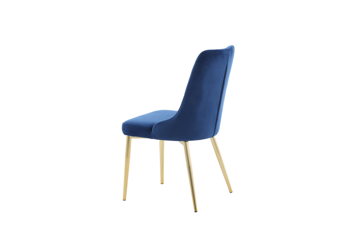 Velvet Lyx Stuhl in Blau präsentiert im Onlineshop von KAQTU Design AG. Stuhl ist von Venture Home