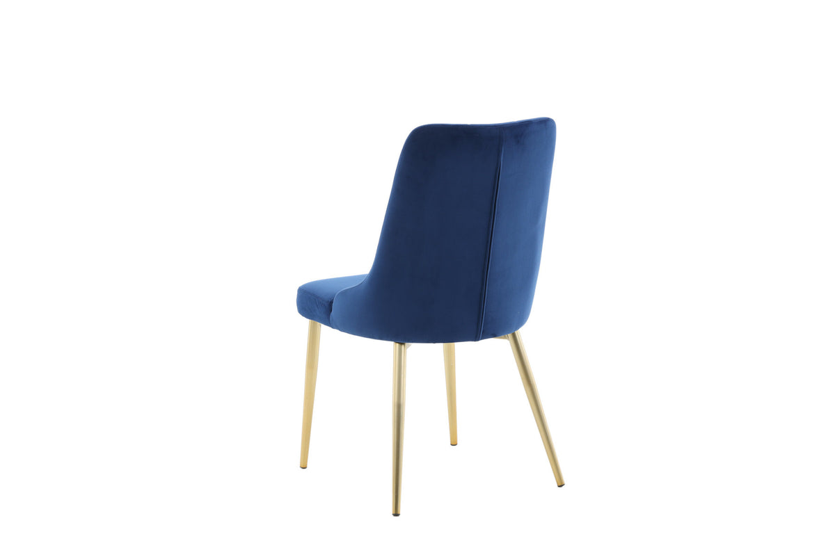 Velvet Lyx Stuhl in Blau präsentiert im Onlineshop von KAQTU Design AG. Stuhl ist von Venture Home