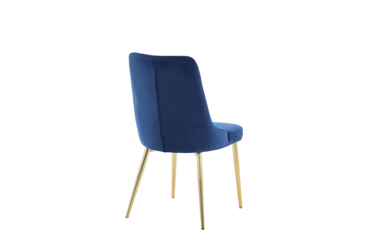 Velvet Lyx Stuhl in Blau präsentiert im Onlineshop von KAQTU Design AG. Stuhl ist von Venture Home