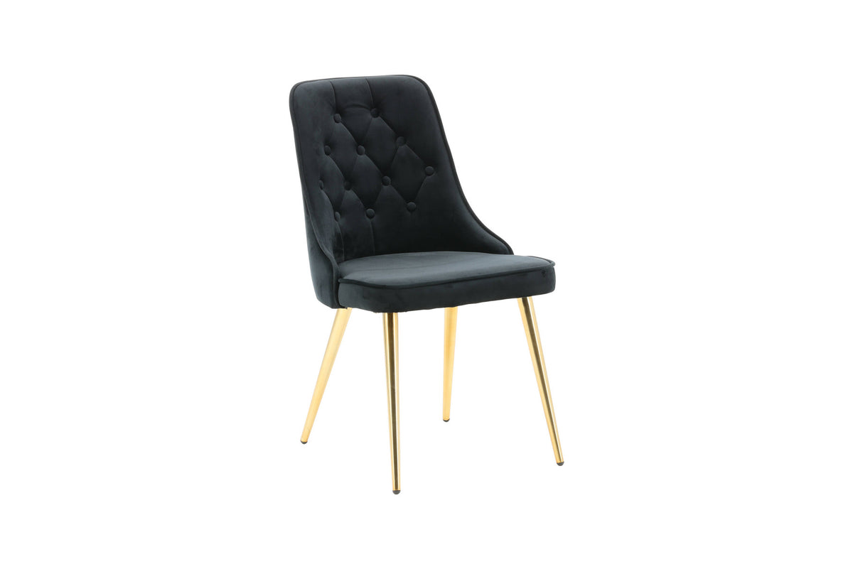 Velvet Lyx Stuhl in Schwarz präsentiert im Onlineshop von KAQTU Design AG. Stuhl ist von Venture Home