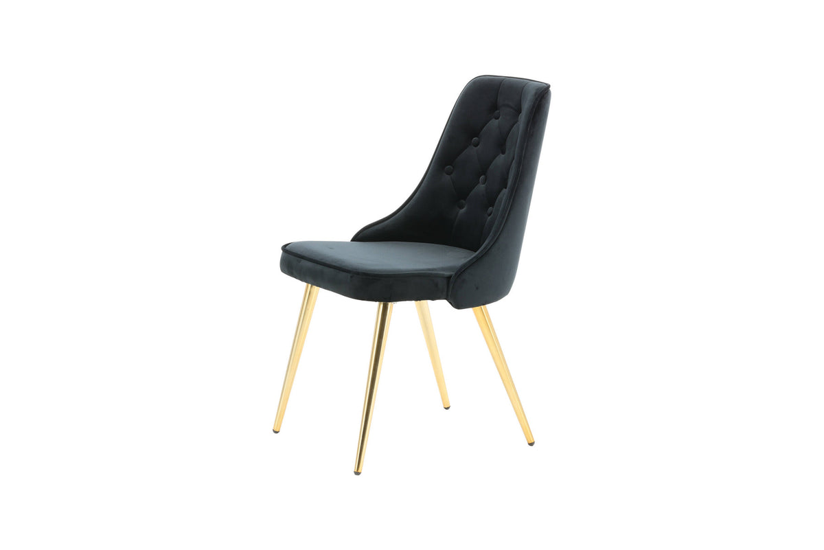 Velvet Lyx Stuhl in Schwarz präsentiert im Onlineshop von KAQTU Design AG. Stuhl ist von Venture Home