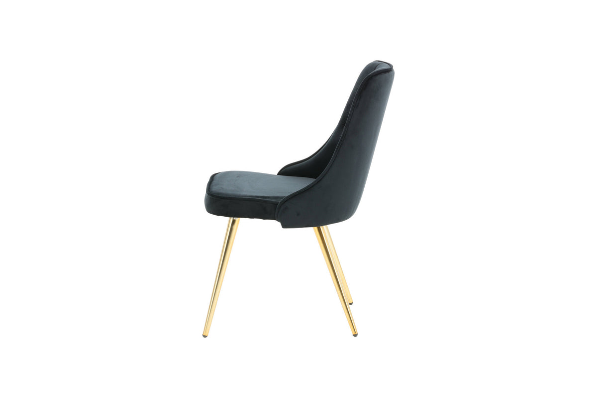 Velvet Lyx Stuhl in Schwarz präsentiert im Onlineshop von KAQTU Design AG. Stuhl ist von Venture Home