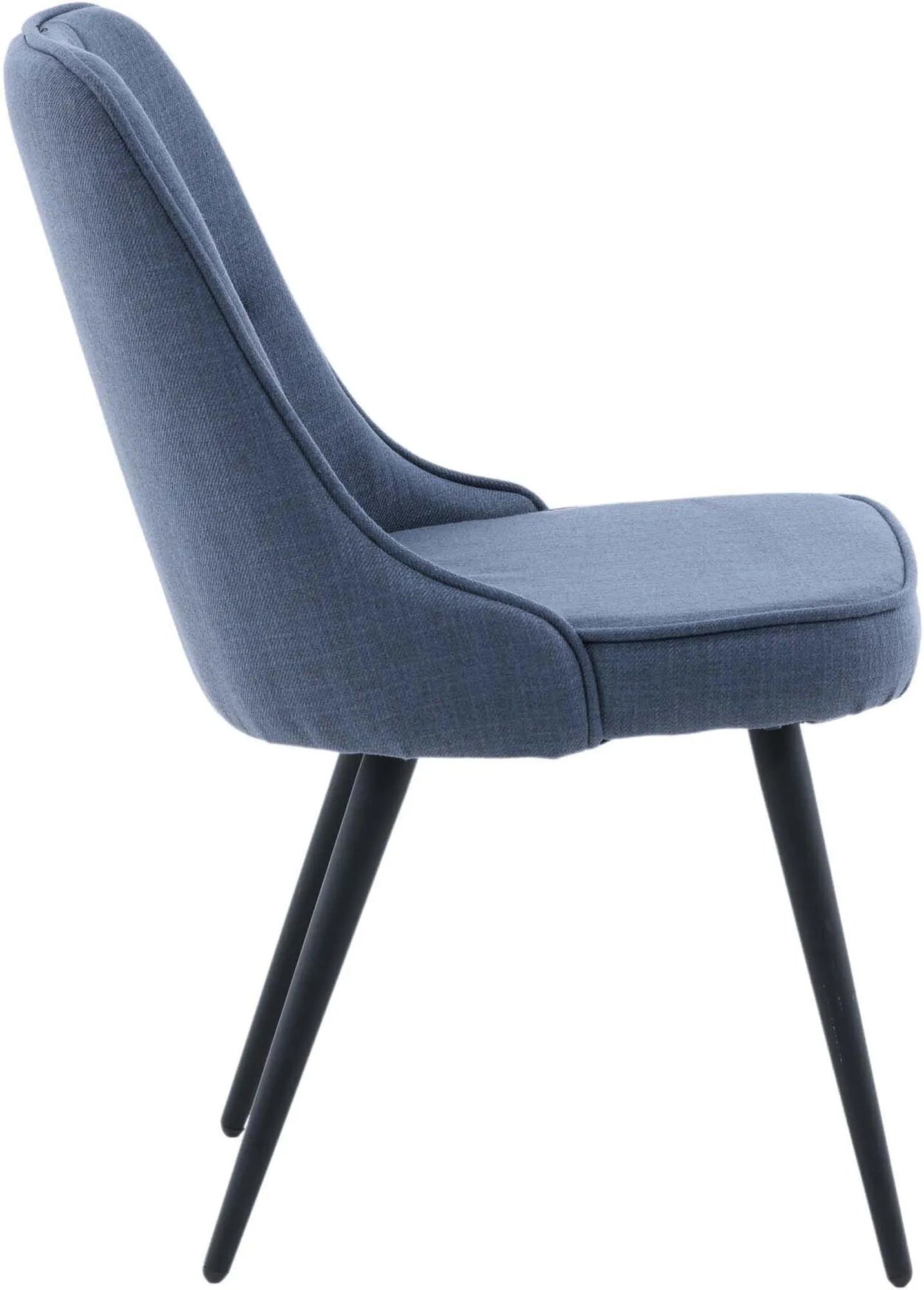 Eleganter Velvet Deluxe Stuhl: Komfort, Luxus & Stil für Ihr Esszimmer. Hochwertiges Polyester, blaue Farbgebung, stabile Beine.