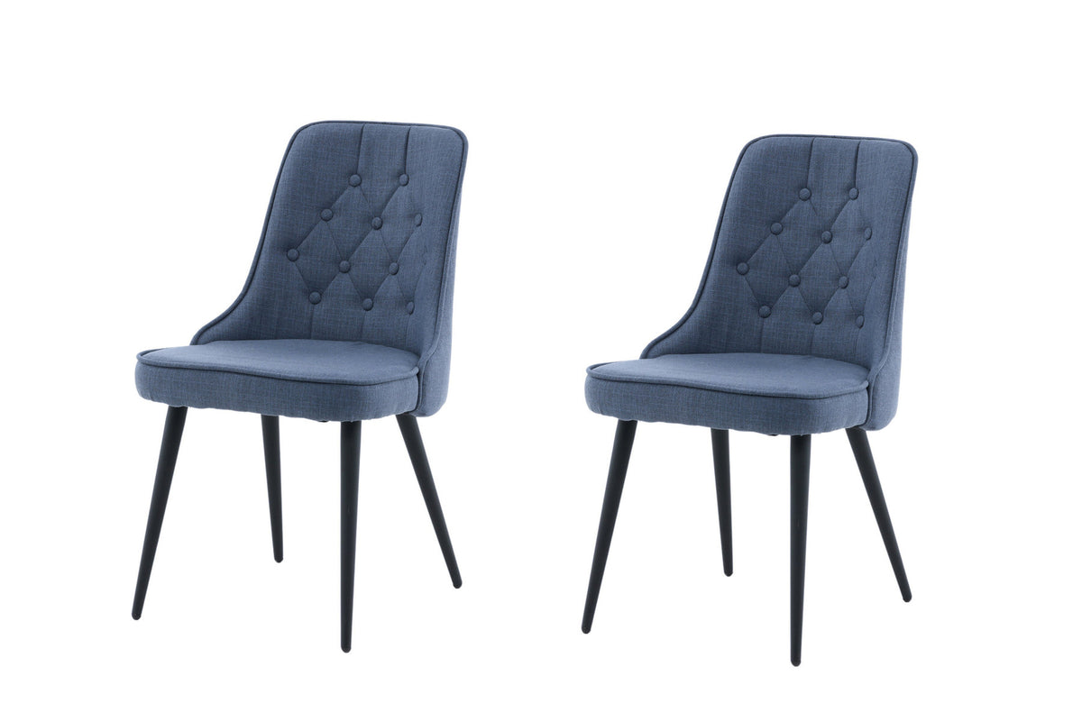 Velvet Deluxe Stuhl in Blau / Schwarz präsentiert im Onlineshop von KAQTU Design AG. Stuhl ist von Venture Home
