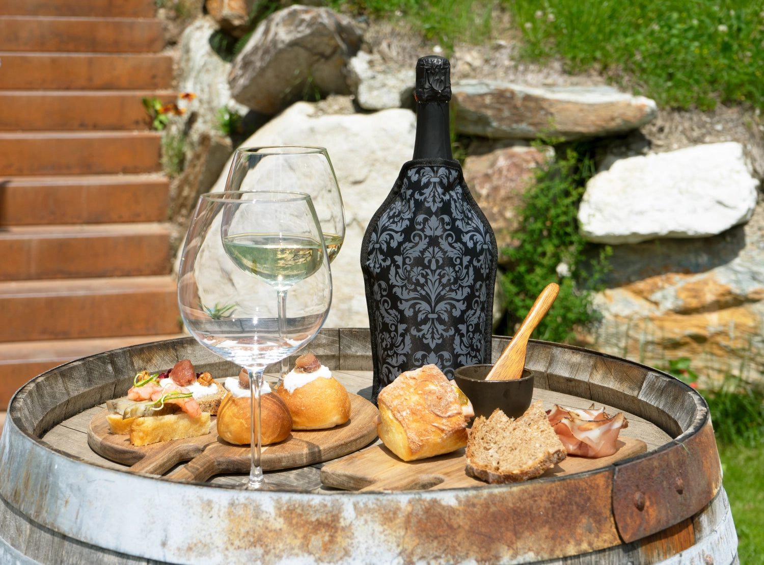 Flaschenkühler 15.5x22.5x2 cm, Damast