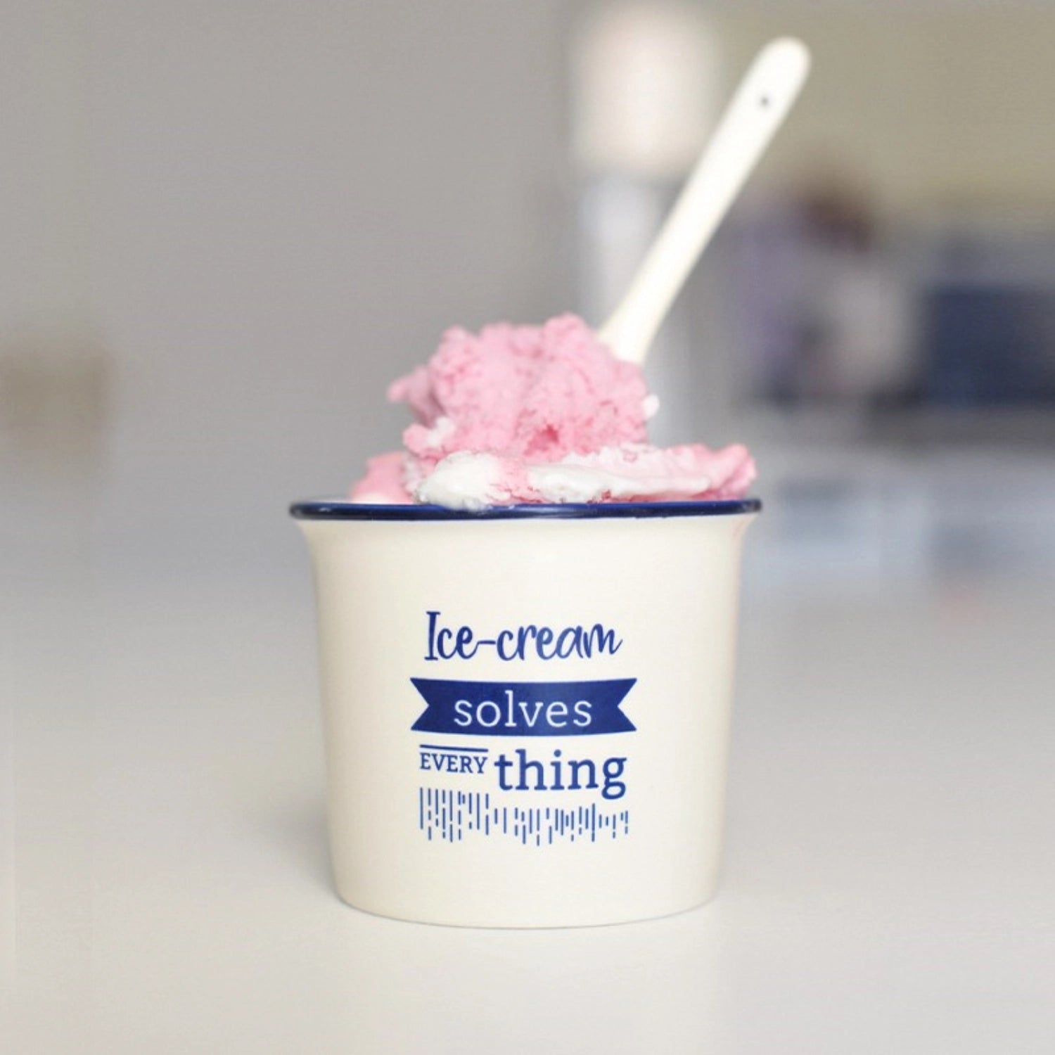 4er Set ass. Ice Cream Eisbecher, blau/weiss, Ø 8.5cm - KAQTU Design