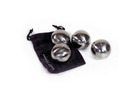 Set of 4 Ice Cubes, Stainless Steel Spheres, Ø 4 cm
