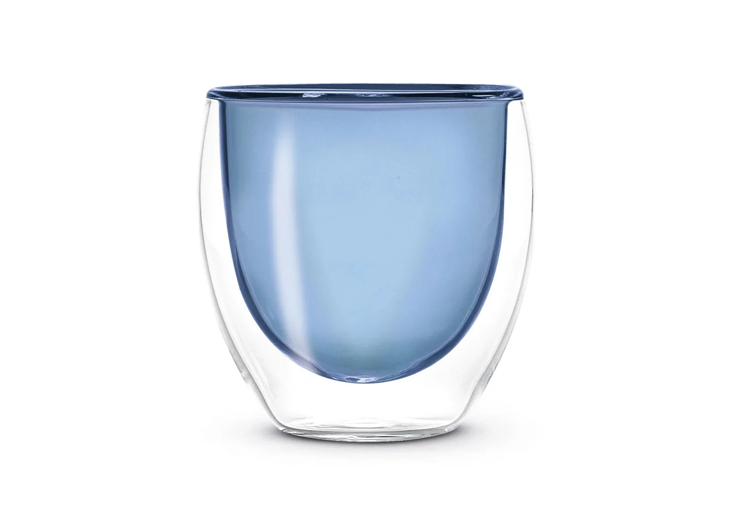 Elegantes 2er Set doppelwandige Espressogläser in Blau, 80ml, von Easy Life. Perfekt für stilvollen Kaffeegenuss.