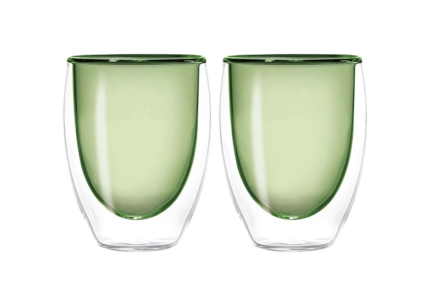 2er Set Teeglas doppelw. grün, 220ml in Grün präsentiert im Onlineshop von KAQTU Design AG. Tasse ist von Easy Life