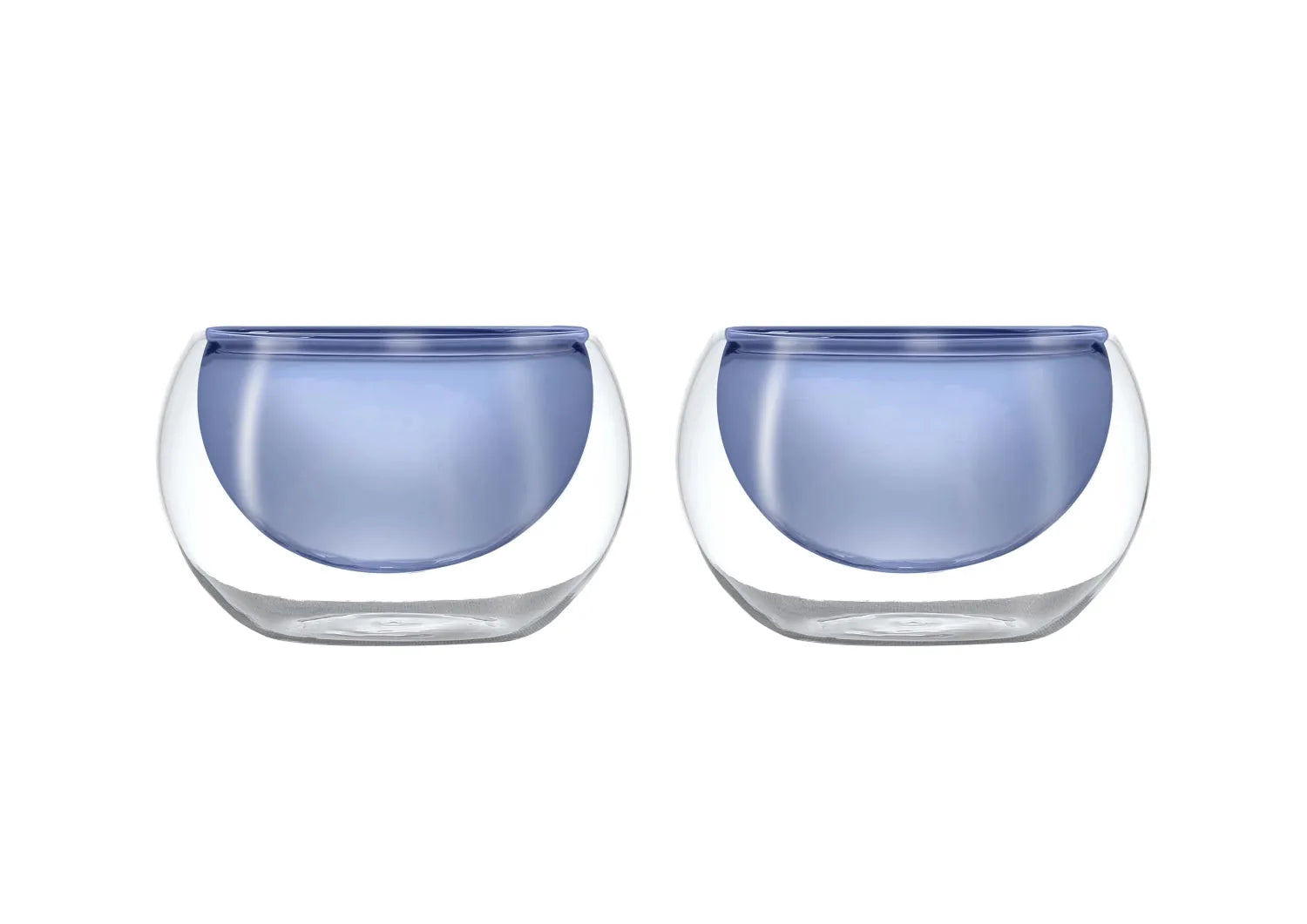 2er Set Glasschalen doppelw. blau, 180ml in Blau präsentiert im Onlineshop von KAQTU Design AG. Schale ist von Easy Life