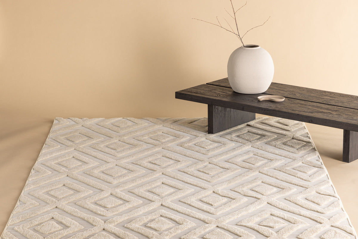 Pia Teppich in Beige präsentiert im Onlineshop von KAQTU Design AG. Teppich ist von Venture Home