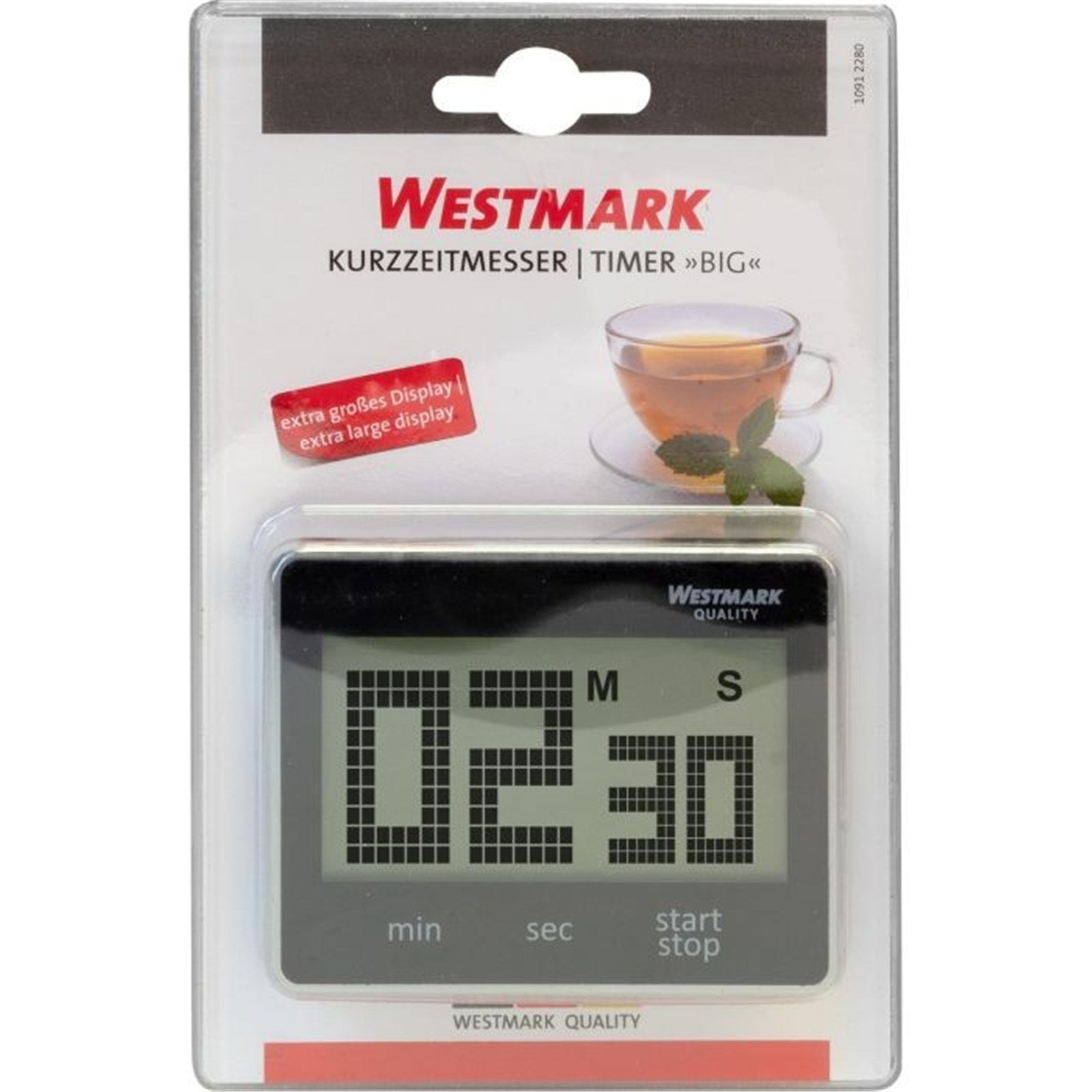 Digitaler Timer mit großer Anzeige, ideal für die Küche. Präzises Timing, modernes Design, einfache Bedienung.