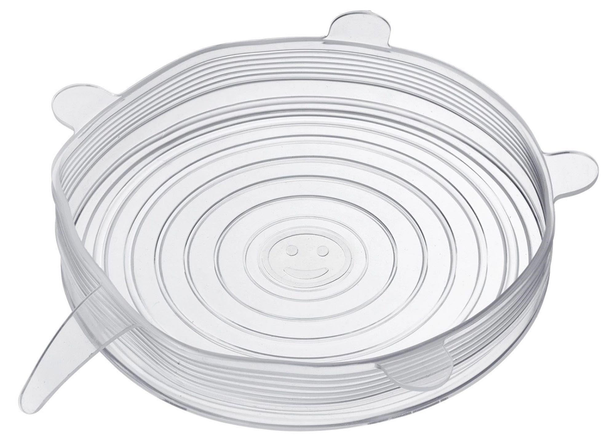 6er Set Silikon-Deckel von Westmark, wiederverwendbar und flexibel, perfekt für luftdichtes Abdecken von Schüsseln und Behältern.