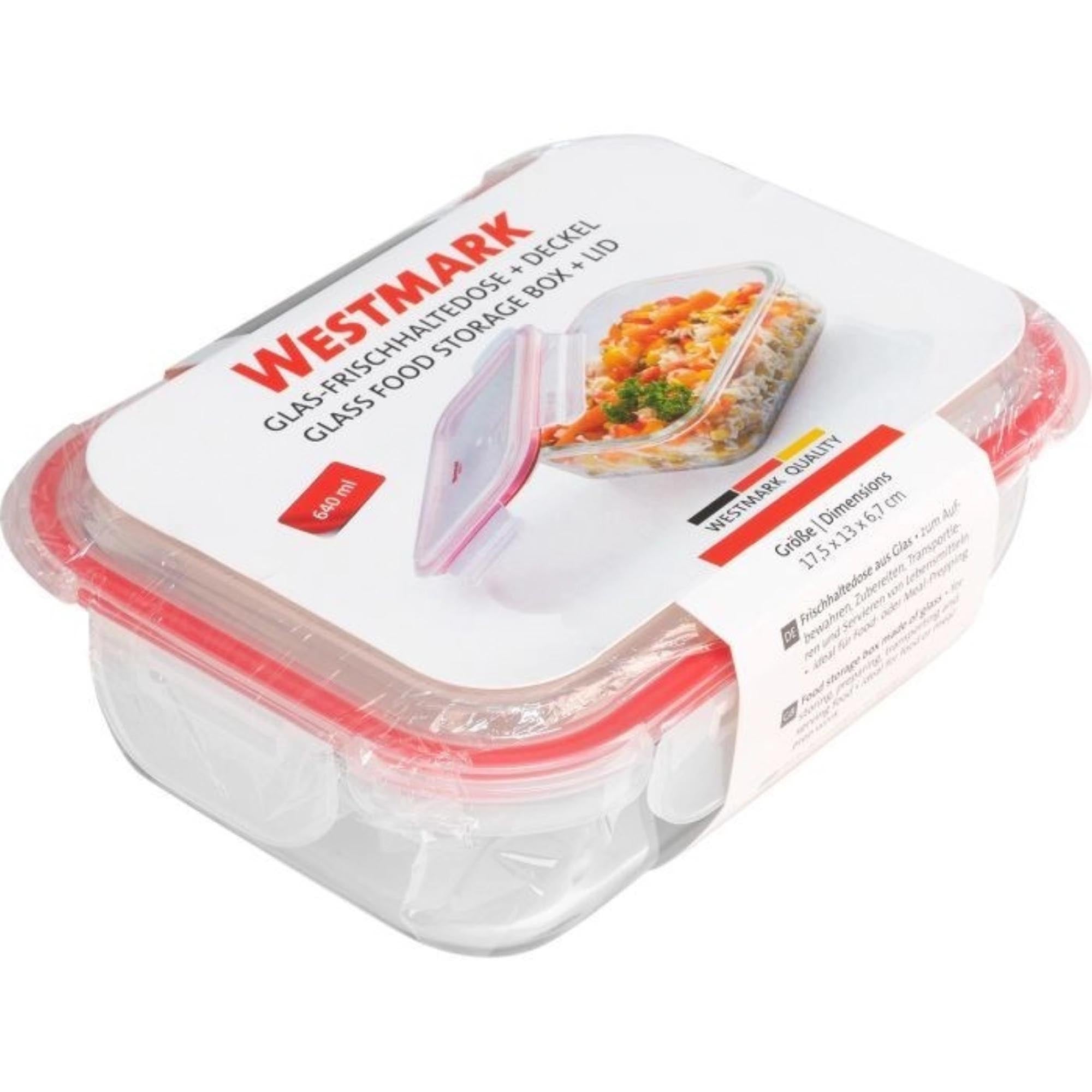 Praktische Glas-Frischhaltedose von Westmark, 640ml, ideal für frische Lebensmittel, langlebig, vielseitig und perfekt für den Alltag.