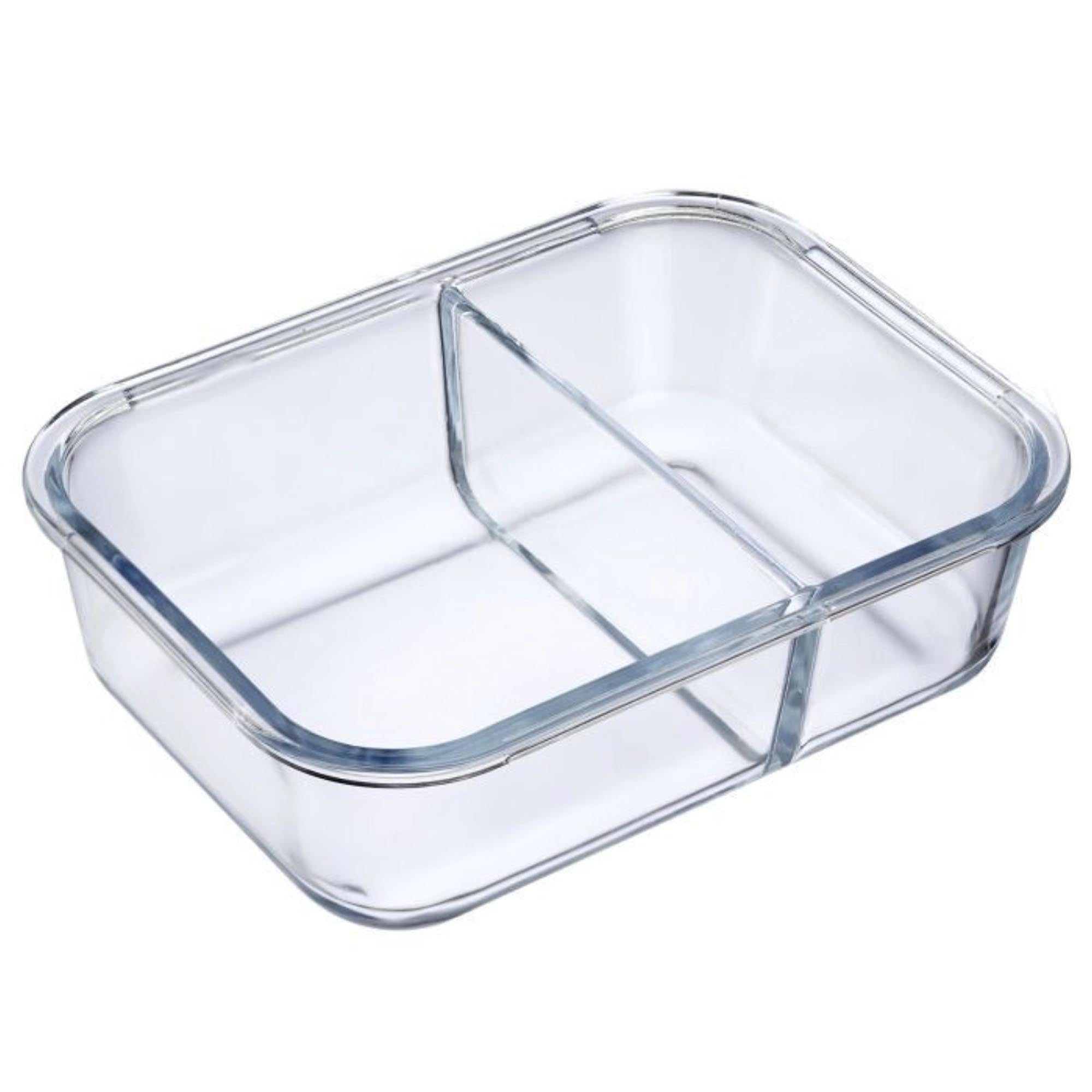 Hochwertige Glas-Frischhaltedose mit 2 separaten Fächern, 1380ml, ideal für frische Lebensmittelaufbewahrung, langlebig und praktisch.