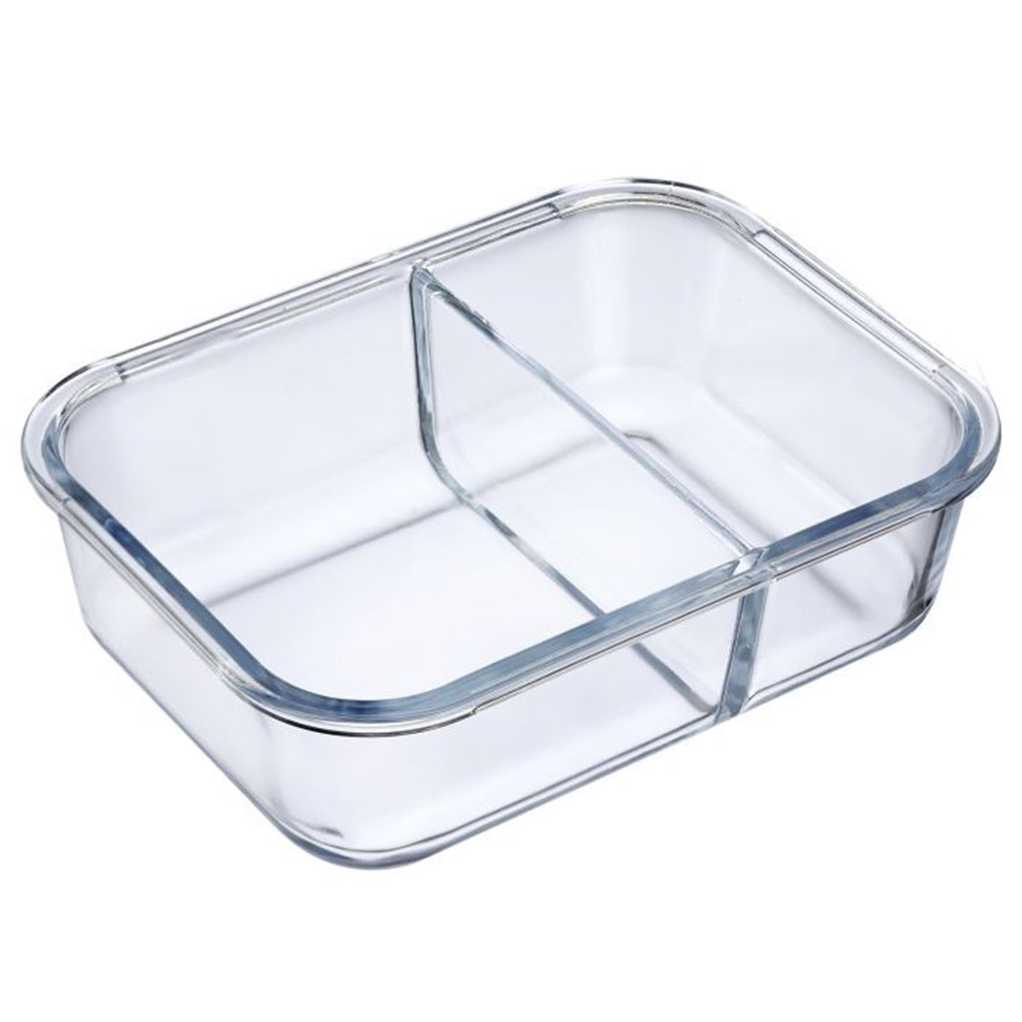 Praktische Glas-Frischhaltedose mit 2 Fächern, 1380ml, ideal für frische Aufbewahrung, robust und vielseitig einsetzbar.