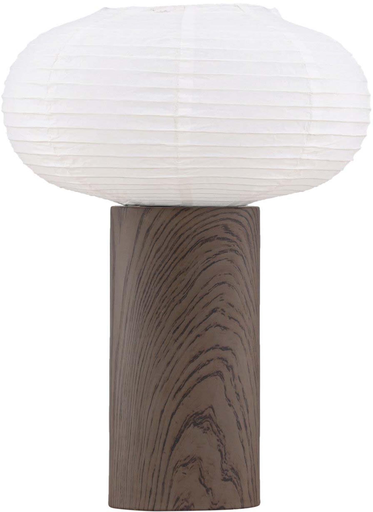 Hovfjället Tischlampe: Stilvolles Schwarz-Weiß-Design, nachhaltige Materialien und einladendes Licht für jedes Zuhause.