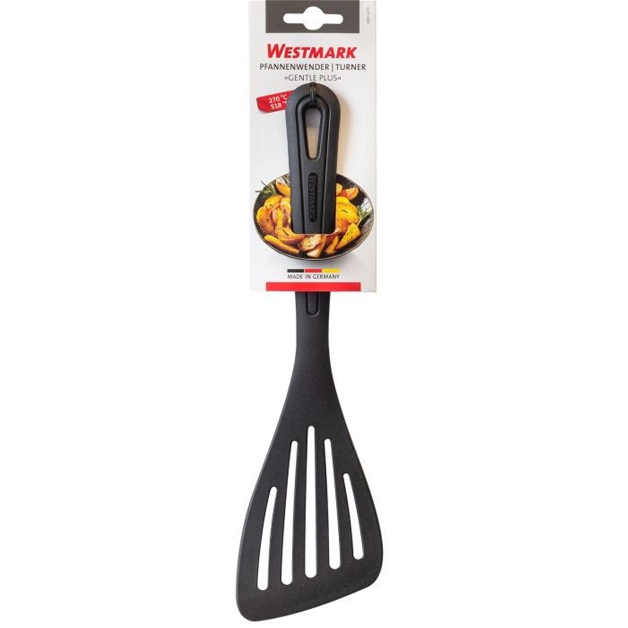 Pfannenwender Gentle Plus von Westmark: Schonend für beschichtete Pfannen, hitzebeständig, ergonomisch, langlebig und spülmaschinenfest.