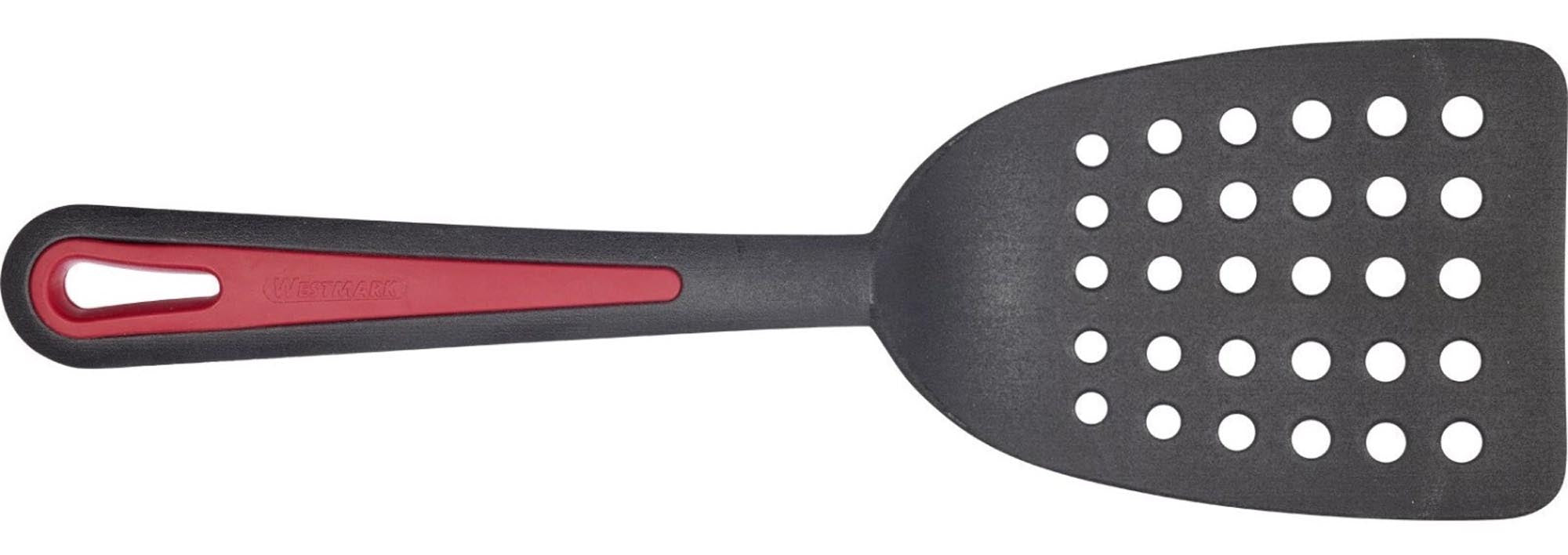 Pfannenwender Gallant Plus mit grosser. gelochter Laffe in Rot präsentiert im Onlineshop von KAQTU Design AG. Kochbesteck ist von Westmark