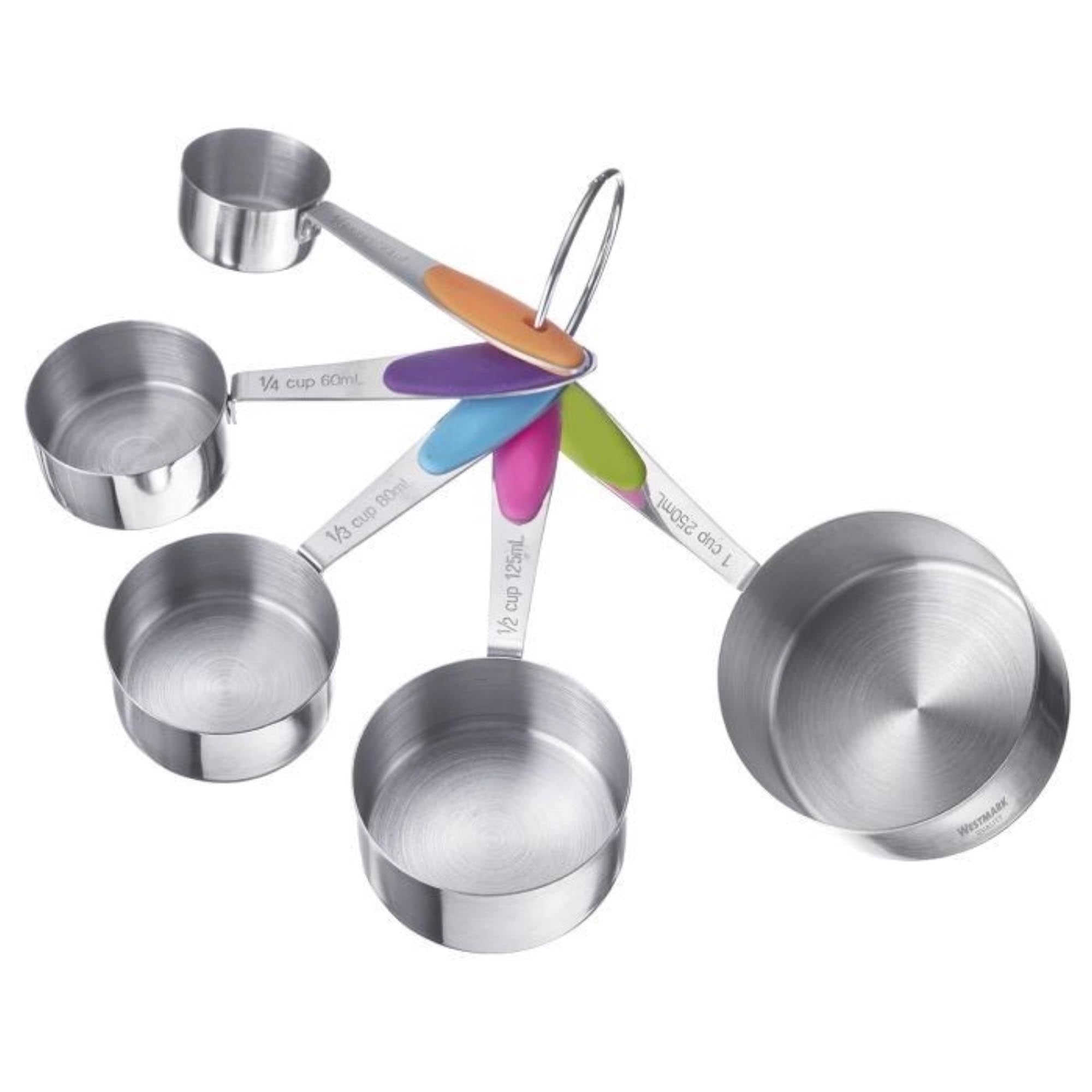 Entdecken Sie das Messlöffel-Set Pendo von Westmark: 5 hochwertige, rostfreie Edelstahl-Löffel (30-250 ml) mit ergonomischen Silikon-Griffen. Ideal zum präzisen Abmessen in jeder modernen Küche!