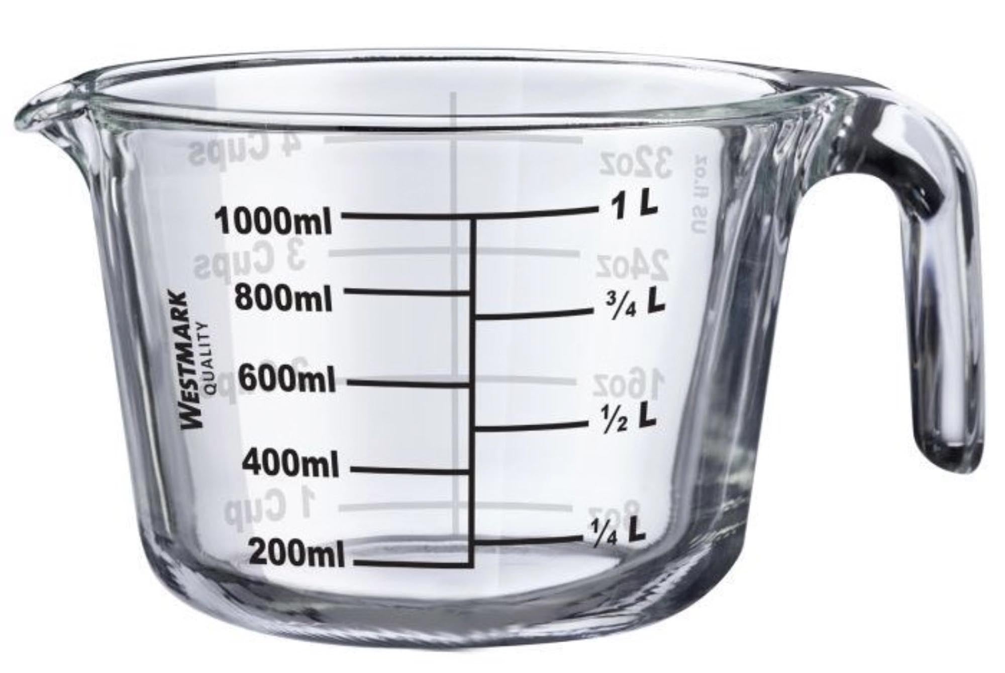 Messkanne, Borosilikatglas, 1 l in Transparent präsentiert im Onlineshop von KAQTU Design AG. Küchenhelfer ist von Westmark