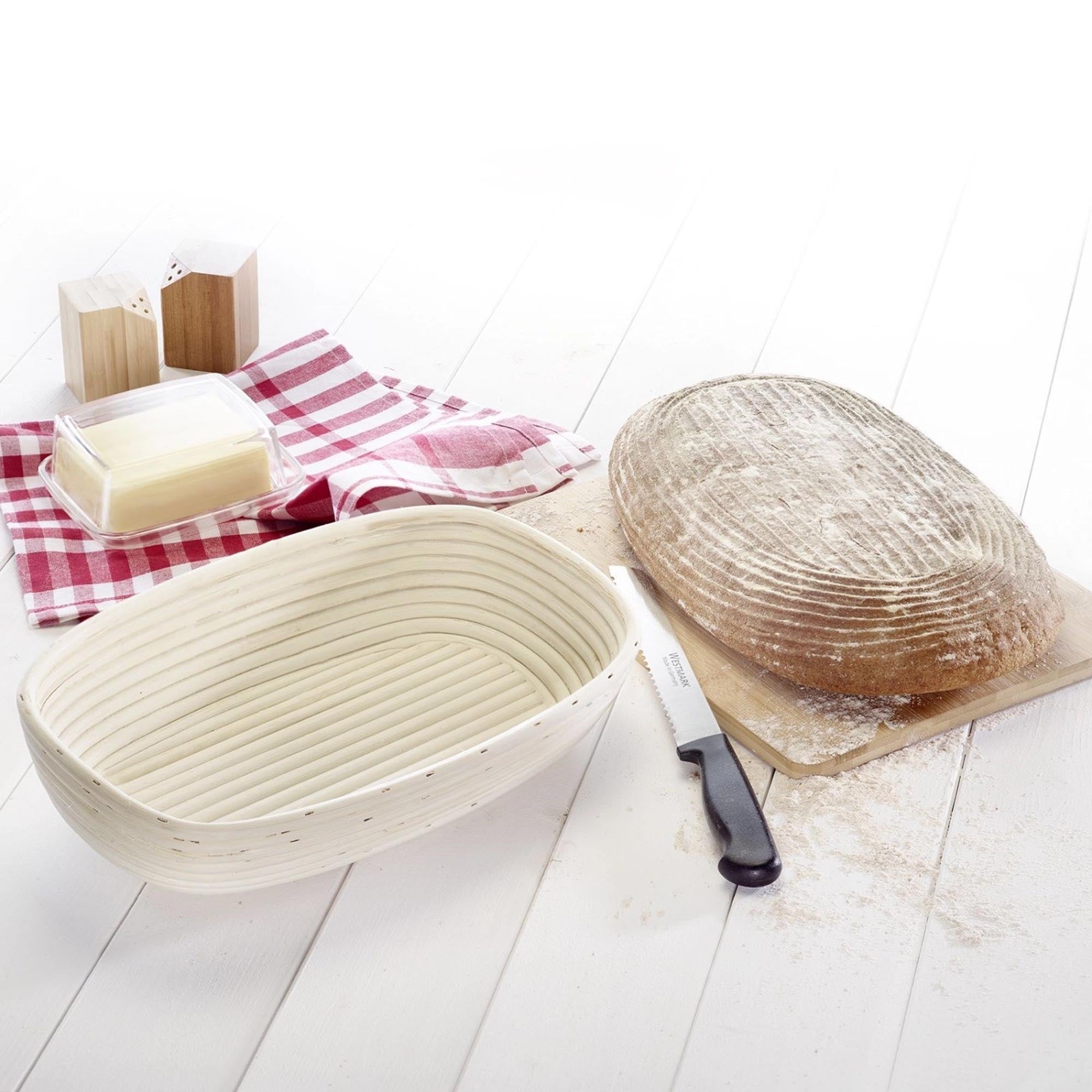 Ovales Gärkörbchen-Set von Westmark, 33.5x20.5x8cm, mit Stoffbezug, ideal für die Teiggärung und Brotformung, hochwertig und praktisch.