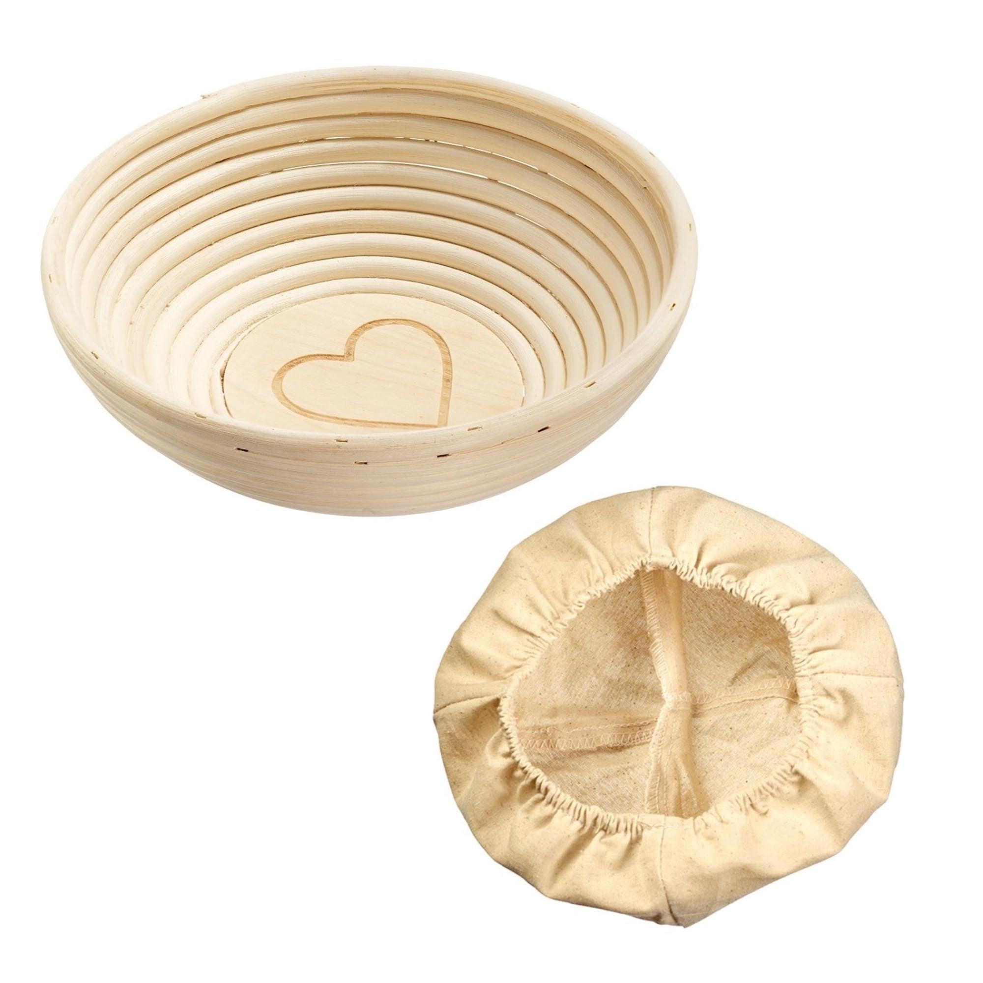 Set Gärkörbchen rund mit Bezug mit Herz D24.5 x 8.5cm in Braun präsentiert im Onlineshop von KAQTU Design AG. Backutensilien ist von Westmark