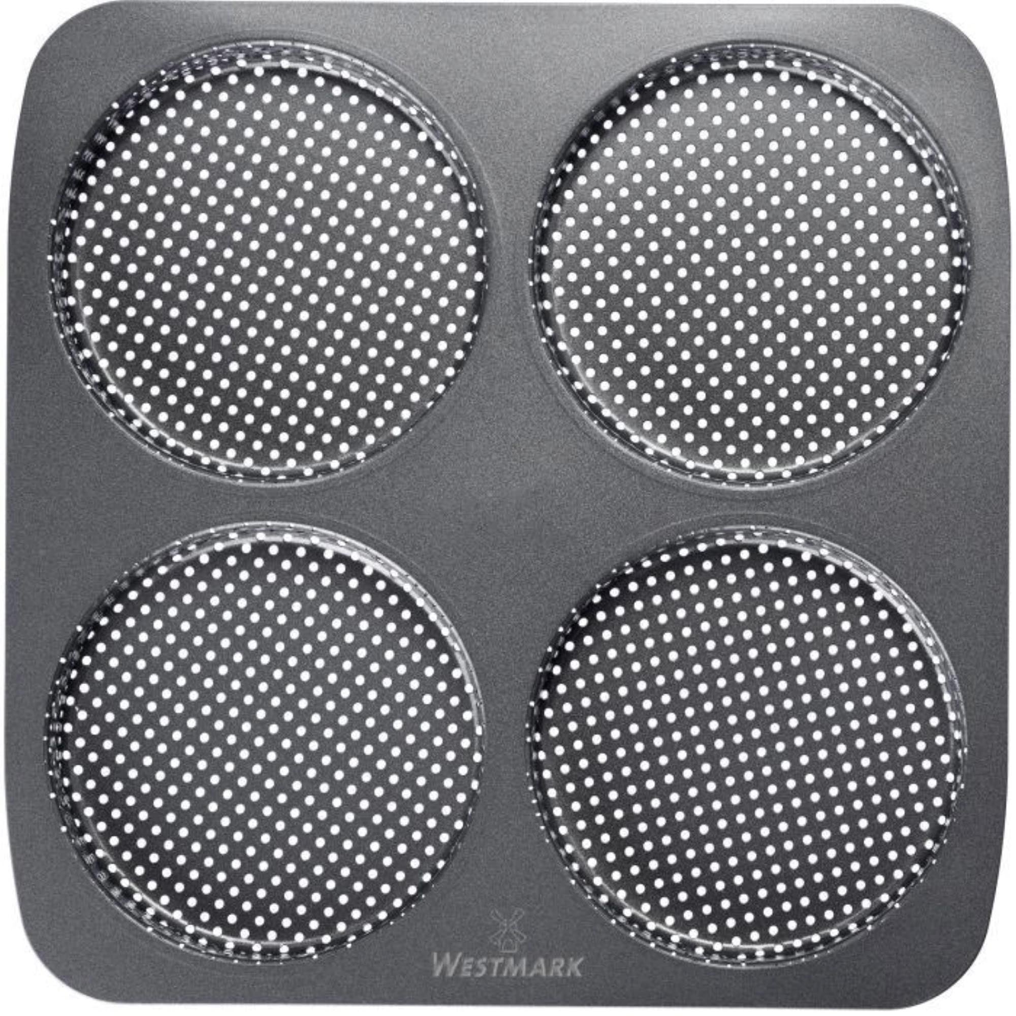 Backform für 4 Burgerbrötchen, 28x28cm, antihaftbeschichtet, perfekt für gleichmäßiges Backen, hochwertige Qualität von Westmark.