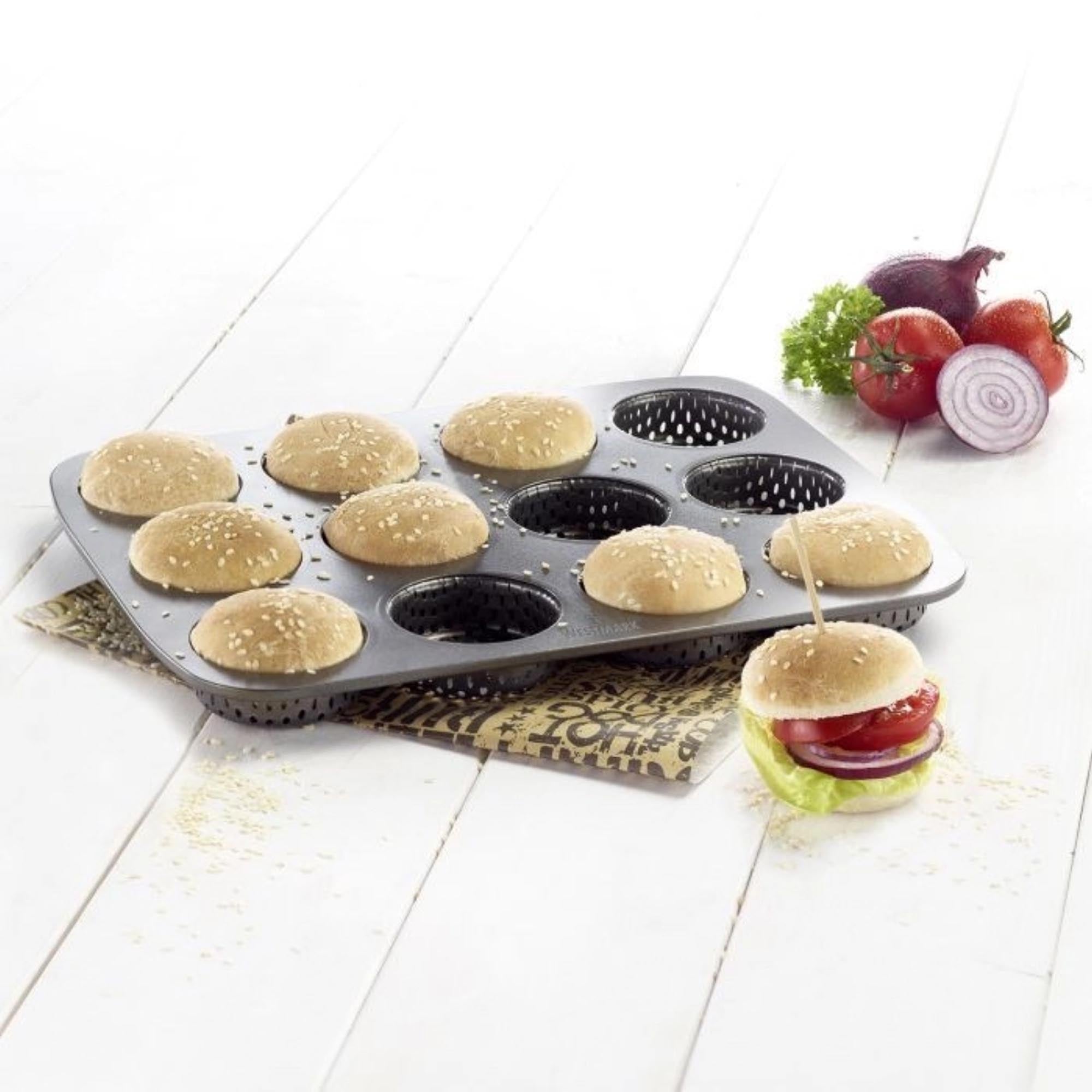 Backform für 12 Mini-Burgerbrötchen, 29x22cm, antihaftbeschichtet, für gleichmäßiges Backen, hochwertige Qualität von Westmark.