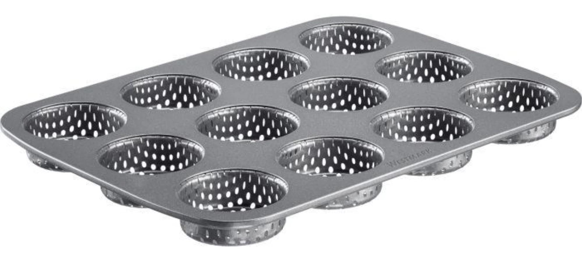 12er Burger Brötchen Backform Mini, 29x22cm in Silber präsentiert im Onlineshop von KAQTU Design AG. Backform / Backblech ist von Westmark