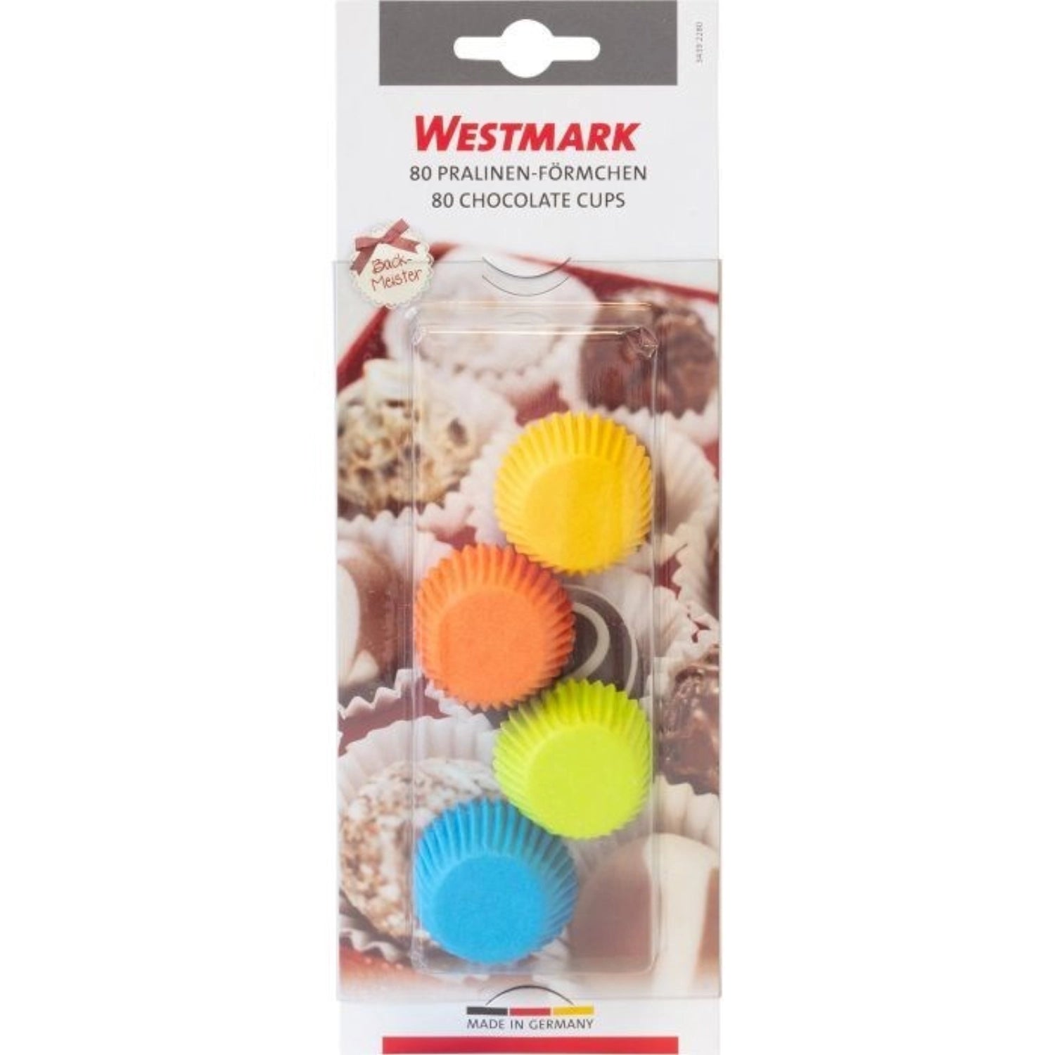 80 Pralinenförmchen aus Papier, farbig