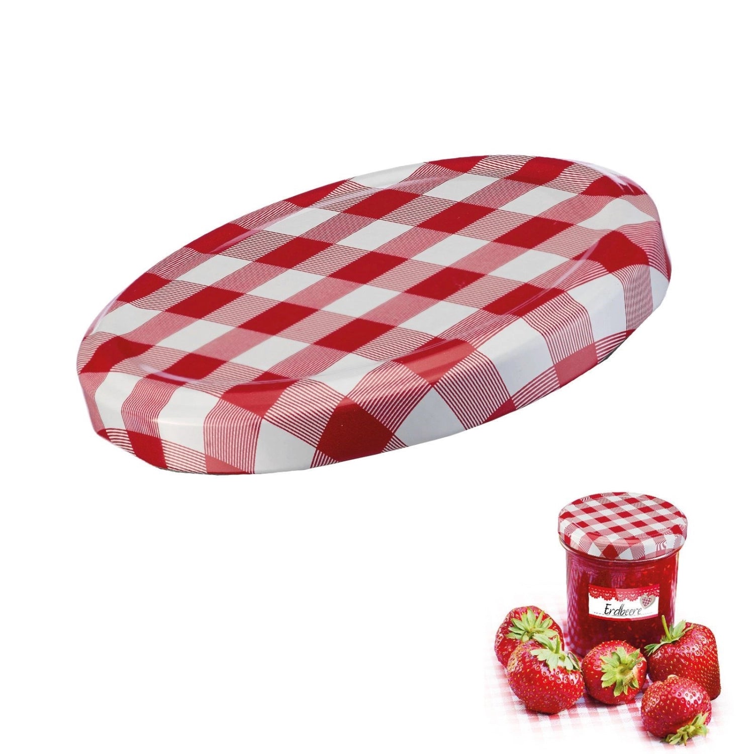 Set mit 6 robusten Schraubdeckeln (D66 mm) für Westmark Einmachgläser, ideal für die luftdichte Lagerung und Konservierung von Lebensmitteln.