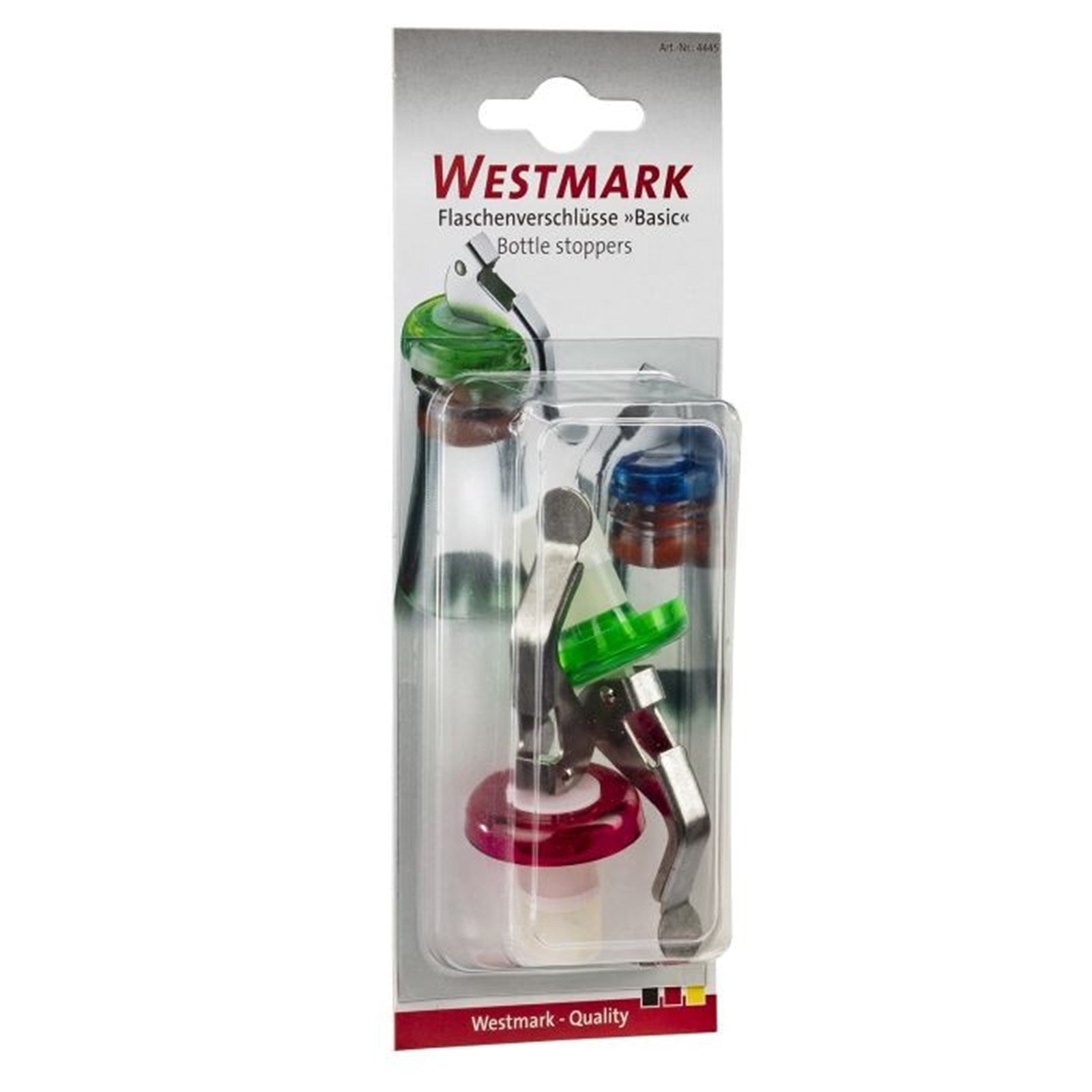 Das Westmark 2er Set Flaschenverschlüsse sorgt für luftdichten Verschluss und bewahrt Frische in Flaschen, ideal für Haushalt und Küche.