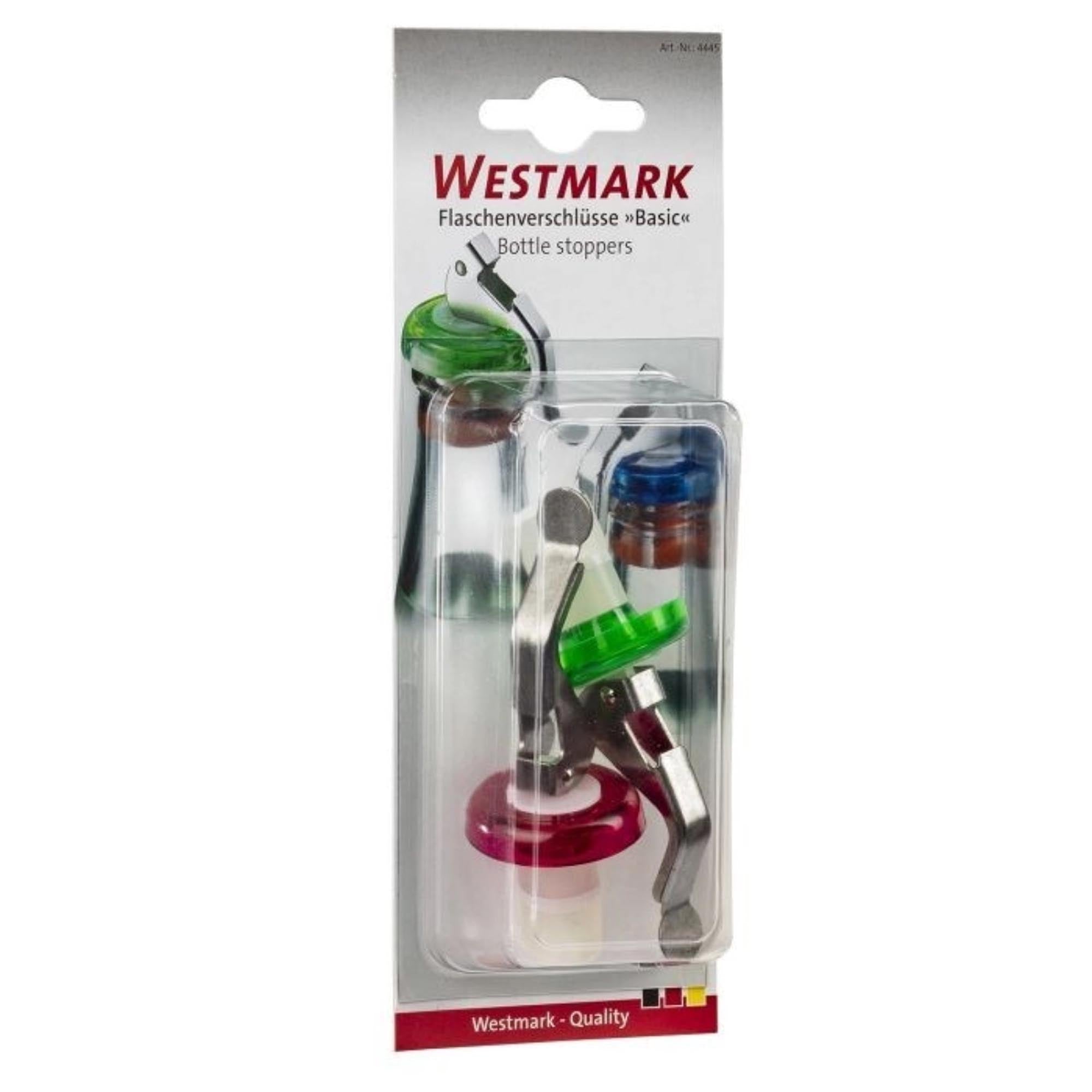 Das 2er Set Flaschenverschlüsse von Westmark bietet eine einfache und luftdichte Lösung zum Verschließen von Flaschen.