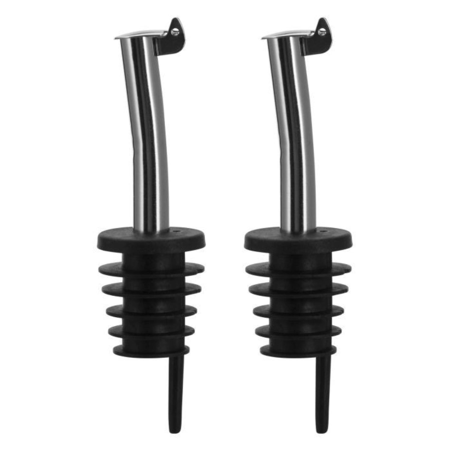 Set of 2 pourers Inox Eco-Pour, PE corks, metal caps