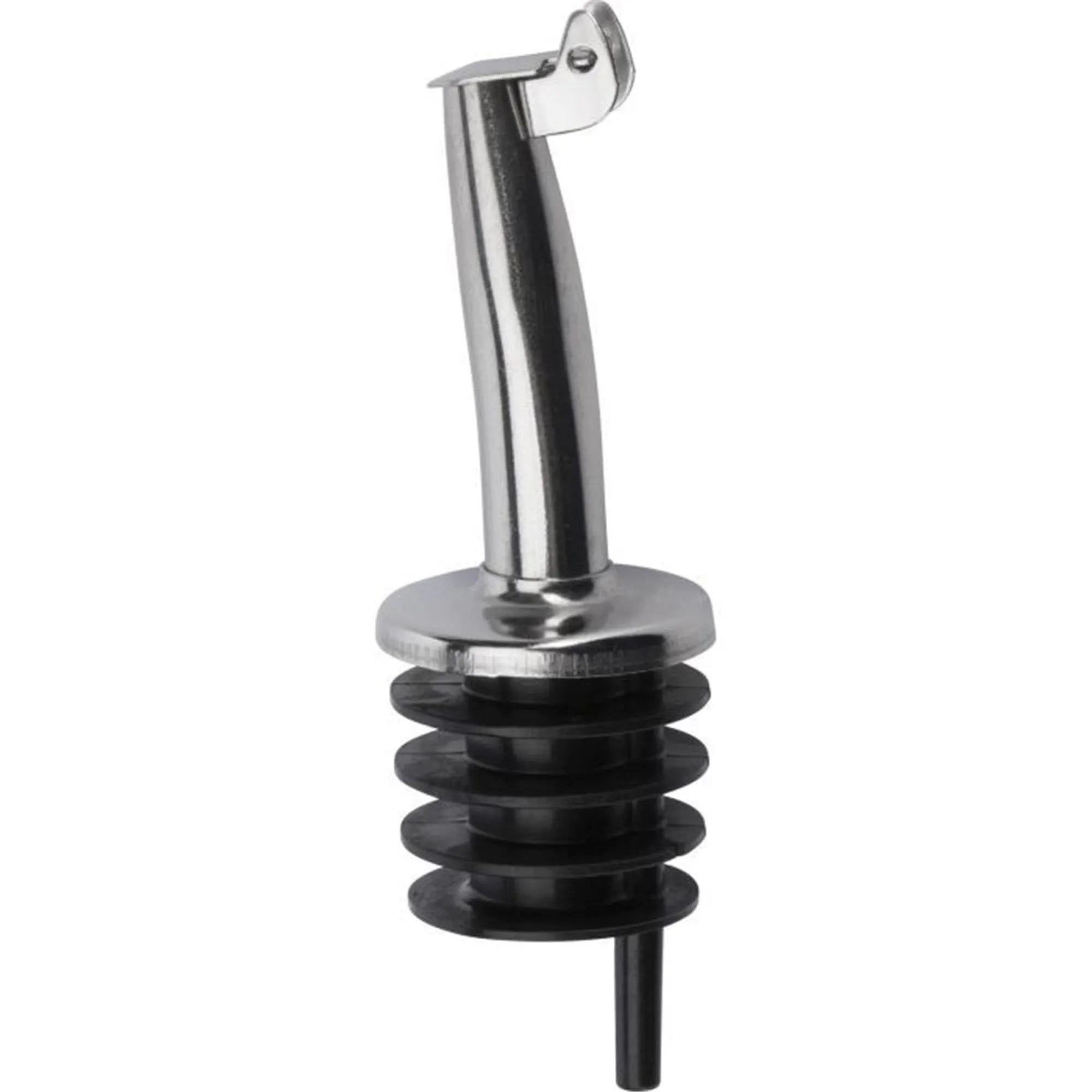 Praktisches 2er Set Ausgießer aus Edelstahl mit PE-Korken und Metallkläppchen, ideal für präzises Ausgießen in der Gastronomie.
