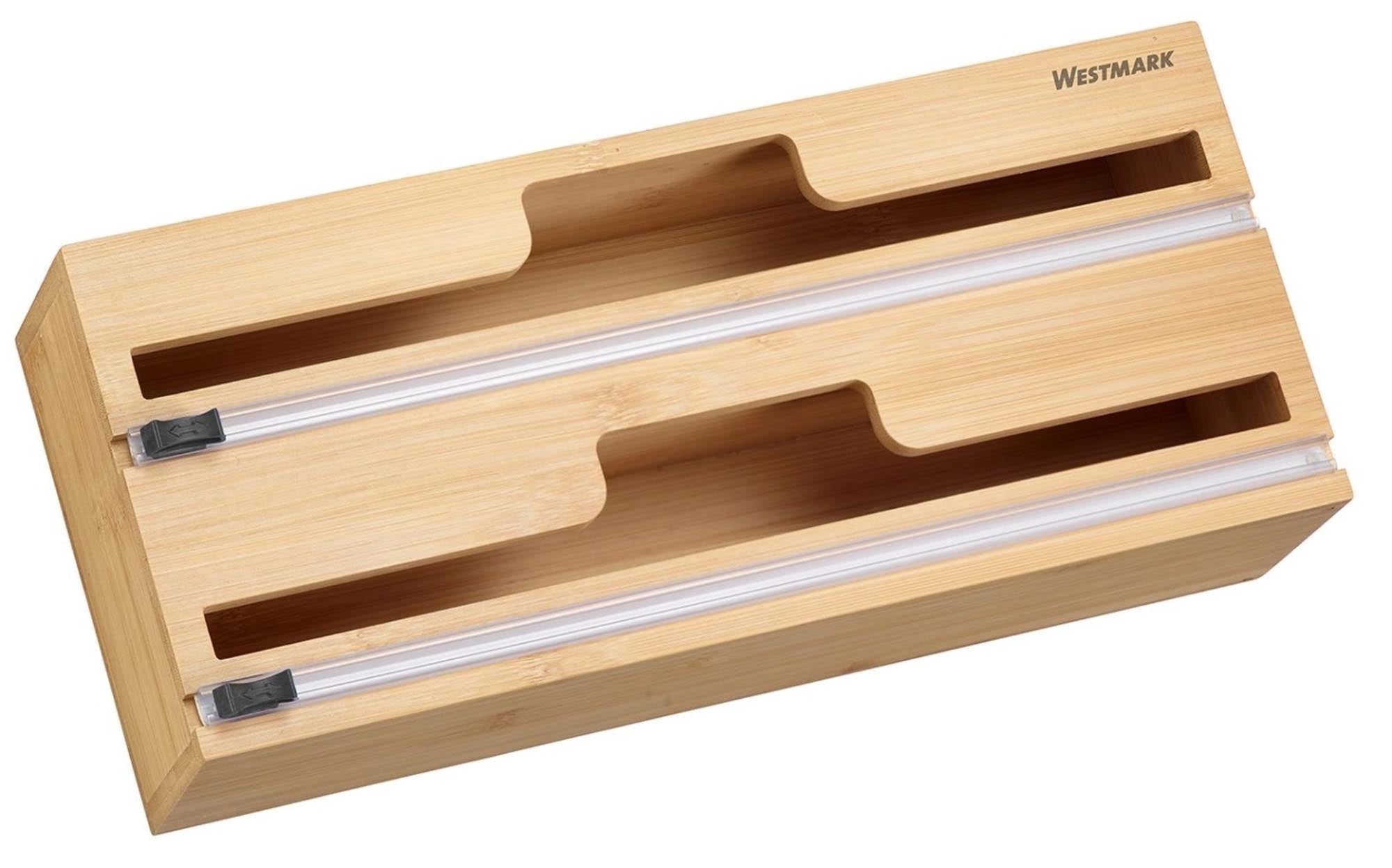 Folienspender mit Schneidvorrichtung in Braun präsentiert im Onlineshop von KAQTU Design AG. Küchenhelfer ist von Westmark