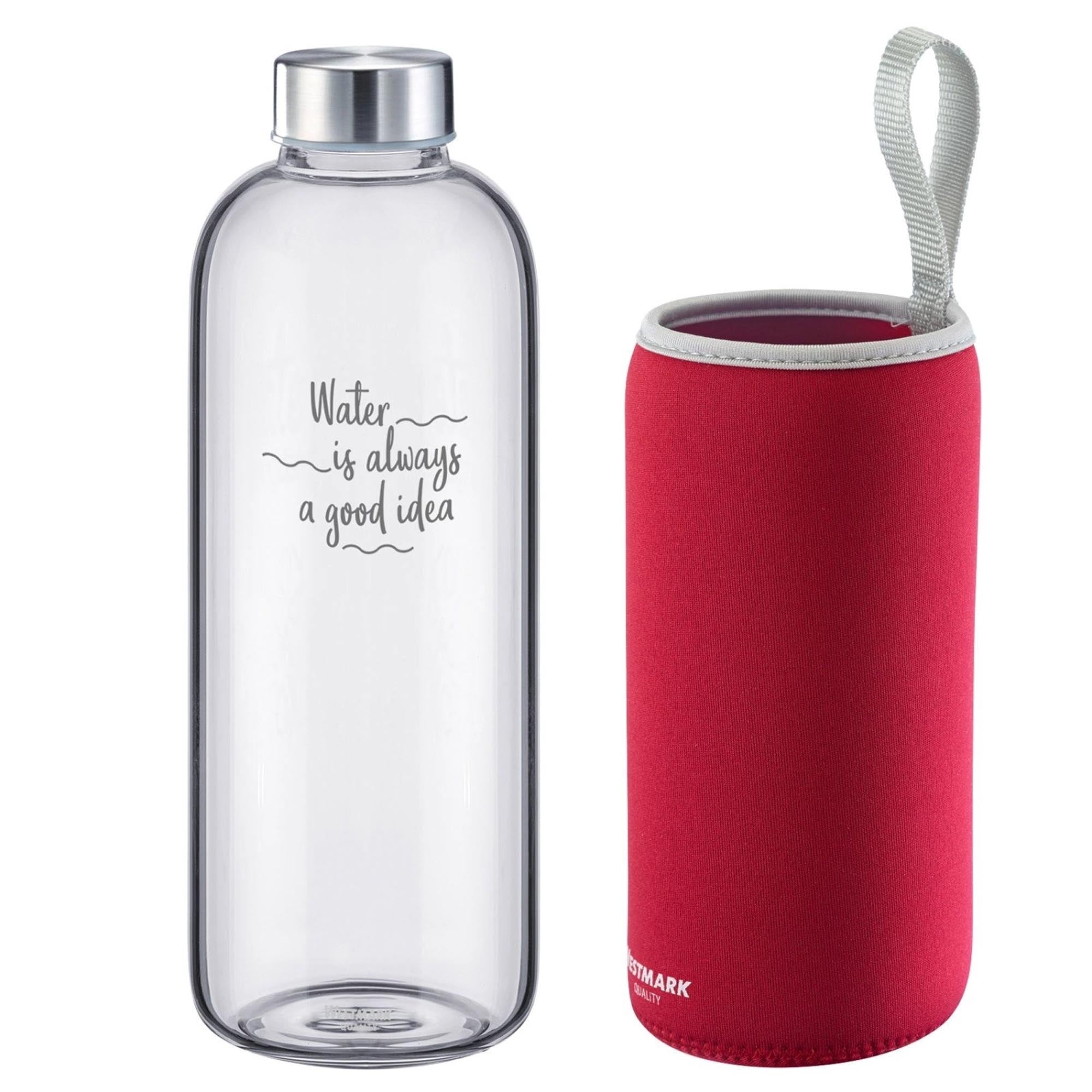 Trinkflasche Viva aus Glas 1 l, mit Cover, rot, sb in Rot präsentiert im Onlineshop von KAQTU Design AG. Trinkflasche ist von Westmark