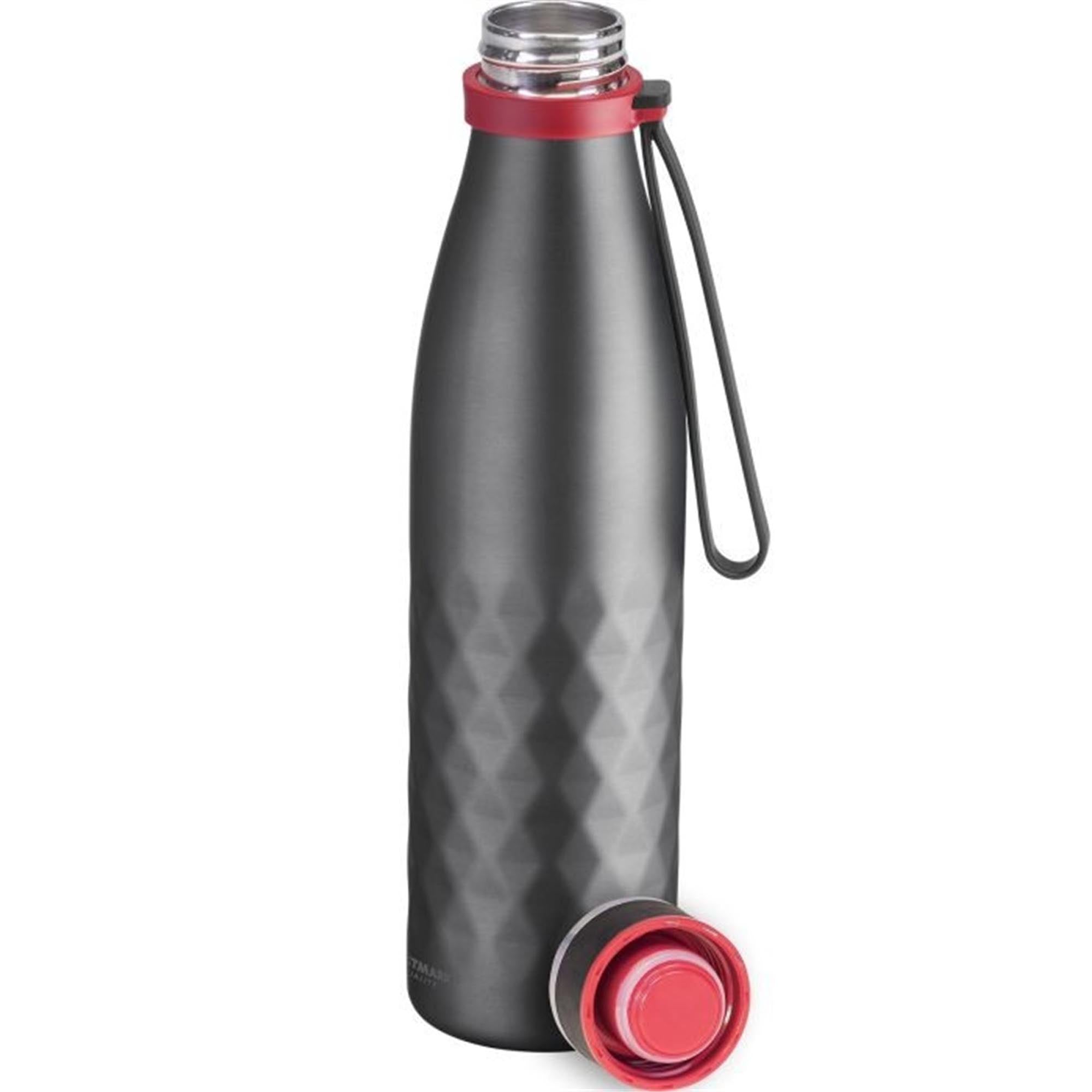 Isolierflasche Viva, 0,70 l, anthrazit, sb in Silber präsentiert im Onlineshop von KAQTU Design AG. Trinkflasche ist von Westmark