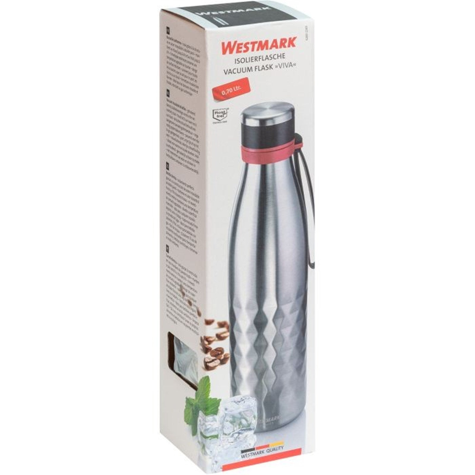 Isolierflasche Viva, 0,70 l, silber, sb in Silber präsentiert im Onlineshop von KAQTU Design AG. Trinkflasche ist von Westmark