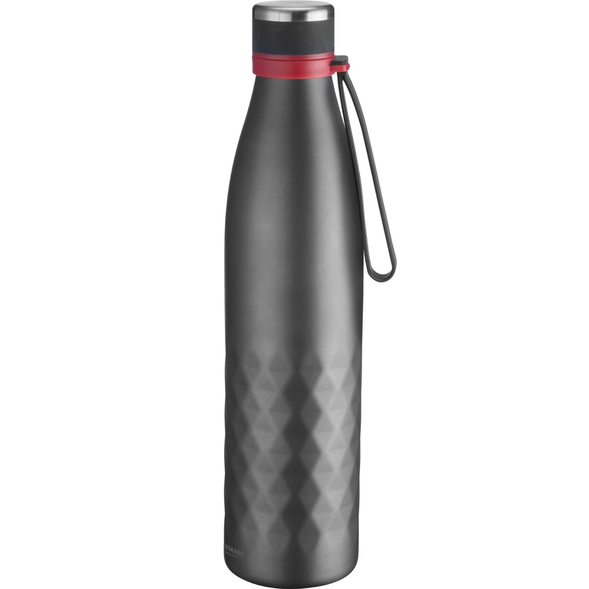 Isolierflasche Viva, 1 l, anthrazit, sb in Silber präsentiert im Onlineshop von KAQTU Design AG. Trinkflasche ist von Westmark