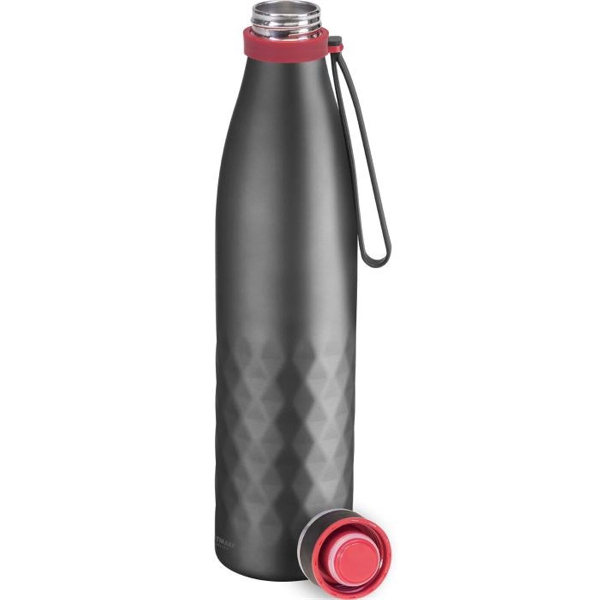 Isolierflasche Viva, 1 l, anthrazit, sb in Silber präsentiert im Onlineshop von KAQTU Design AG. Trinkflasche ist von Westmark